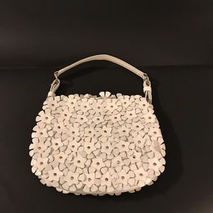 Francesco Biasia flower stud white mini bag clutch